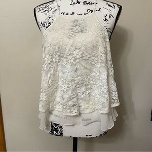 * Hollister floral front white camisole